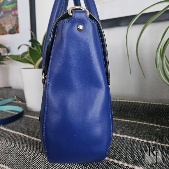 Kate Spade New York Bond Street Flo Satchel Crossbody โ Royal Blue / Aqua - Picture 7 of 16